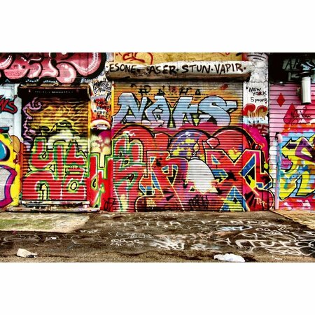 KD MUEBLES DE COMEDOR Graffiti Street Wall Mural Multi Color KD3345156